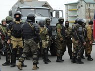Бойцы антитеррористического подразделения в Дагестане