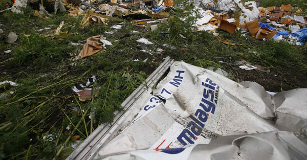Обломки Боинга малайзийского рейса MH17