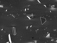 Кристаллы теллурида висмута (материала, использующегося для создания элементов Пельтье) под электронным микроскопом