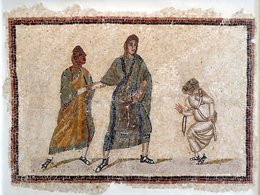 Мозаика 3 века нашей эры с театральной сценой