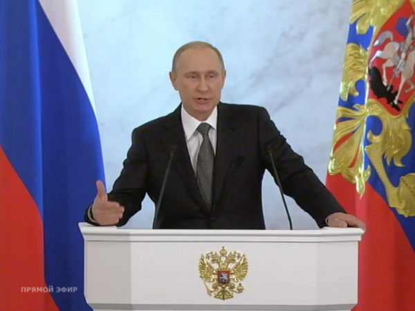 Выступление Путина в Георгиевском зале Кремля