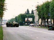 Проспект Ленина в Нальчике после нападения боевиков 13 октября 2005 года