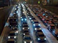 Пробки из-за снегопада в Москве