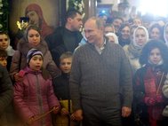 Владимир Путин на рождественском богослужении