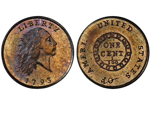 Американский пенни 1793 года
