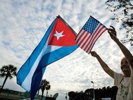 Флаги США и Кубы