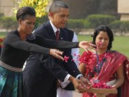Барак Обама и его супруга Мишель в Дели