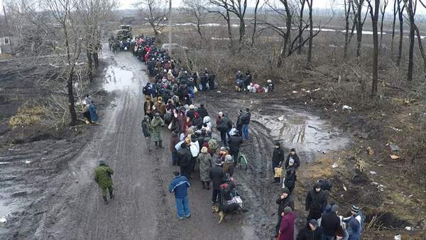 Эвакуация мирных жителей из Углегорска