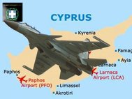 Самолет СУ-35 на фоне карты Кипра