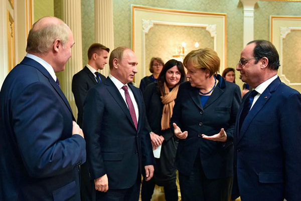 Александр Лукашенко, Владимир Путин, Ангела Меркель, Франсуа Олланд
