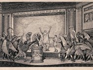 Комедия Аристофана «Птицы» на гравюре английского художника Генри Глиндони