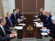 Встреча президента России Владимира Путина и главы МИД Сергея Лаврова с Государственным секретарем США Джоном Керри
