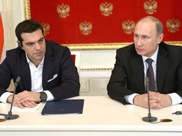 Премьер-министр Греции Алексис Ципрас и президент России Владимир Путин