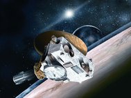 New Horizons над поверхностью Плутона (работа художника)
