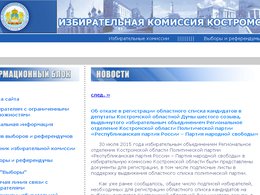 Фрагмент страницы сайта Косторомского избиркома