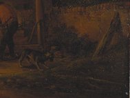 Фрагмент картины ван Остаде до реставрации