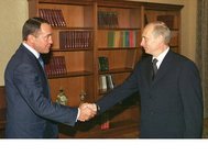 Михаил Лесин и Владимир Путин