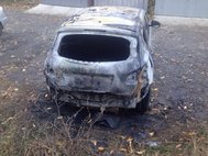Сгоревшая в Симферополе машина