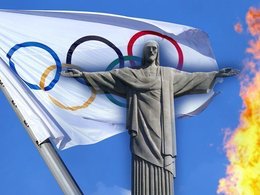 Флаг МОК на Олимпийских играх в Рио-де-Жанейро