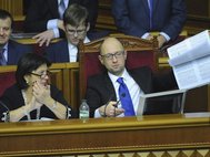 Министр финансов Украины Наталия Яресько и Арсений Яценюк