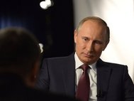 Владимир Путин во время интервью Владимиру Соловьёву