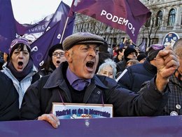 Сторонники партии Podemos в Испании
