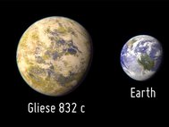 Суперземля Gliese 832с в сравнении с нашей планетой