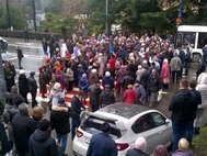 Акция протеста пенсионеров в Сочи против отмены льготного проезда