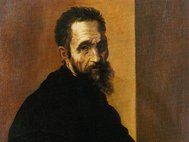 Фрагмент портрета Микеланджело работы Якопино дель Конте