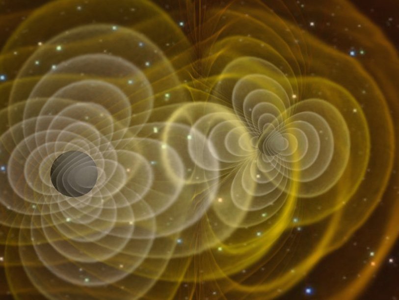 Компьютерная визуализация двух сливающихся черных дыр