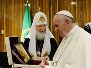 Патриарх Кирилл и папа Римский Франциск