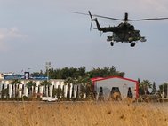 Сирия. Военный вертолет российских ВКС на авиабазе "Хмеймим". Декабрь 2015 года