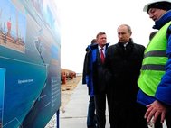В.Путин на месте строительства моста через Керченский пролив