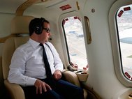 Дмитрий Медведев в салоне вертолета