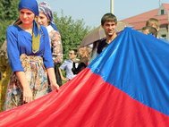Празднование Дня флага России. Грозный, 22 августа 2014 г.