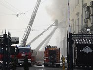 Пожар в здании Минобороны