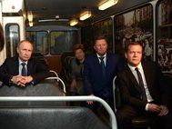 Владимир Путин, Сергей Иванов и Дмитрий Медведев в Центре Б.Н.Ельцина.