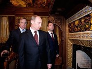 Владимир Путин, Дмитрий Медведев и Сергей Ролдугин