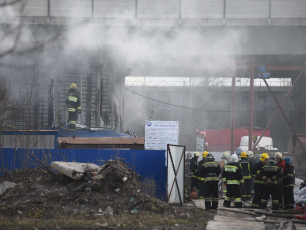 На месте пожара в шахте петербургского метро