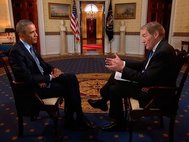 Интервью Чарли Роуза с Бараком Обамой. Скриншот видео.