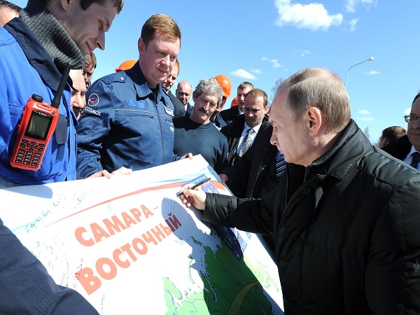 Владимир Путин после успешного пуска с Восточного
