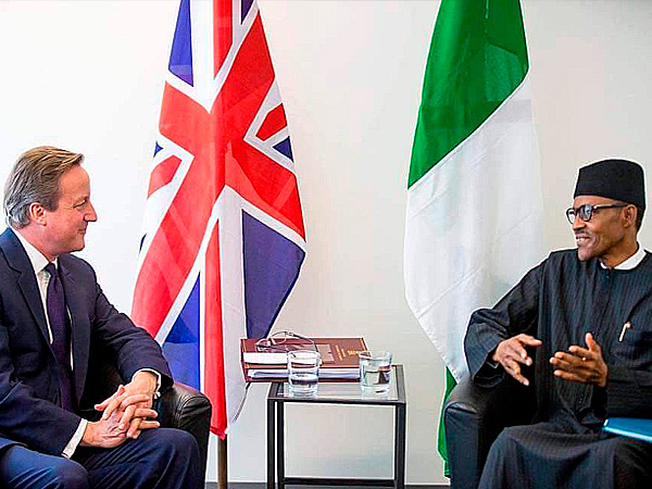 Премьер-министр Британии Дэвид Кэмерон и президент Федеративной Республики Нигерия Мохаммаду Бухари.