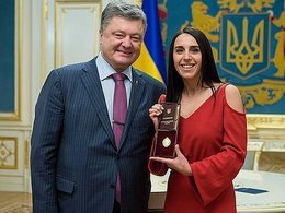 Президент Украины П.Порошенко и певица Сусанна Джамалатдинова