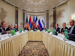  Встреча Джона Керри, Сергея Лаврова, ильхама Алиева по вопросам Нагорного Карабаха. 