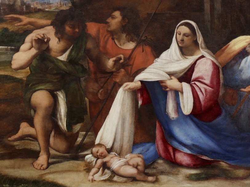 Фрагмент картины «Поклонение пастухов» Себастьяно дель Пьомбо