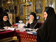 Патриарх Варфоломей на совещании глав православных поместных церквей в Стамбуле 6 марта 2016 года