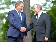 Владимир Путин с президентом Финляндии Саули Ниинистё