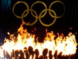 Олимпийские кольца в огне