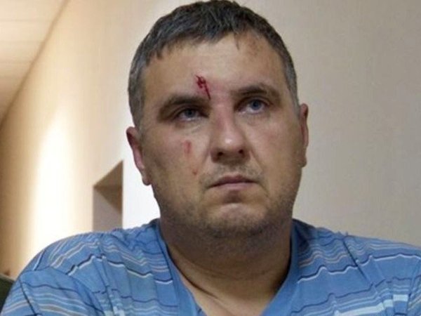 Человек, представившийся Евгением Пановым, в суде Симферополя. 