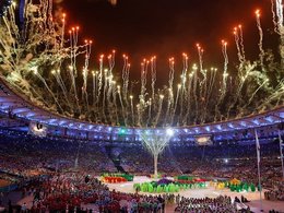 Церемония закрытия XXXI летних Олимпийских игр в Рио-де-Жанейро. 